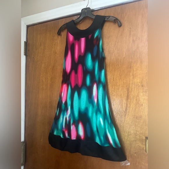 Express Dress in Rainbow Colors w/ Pockets, Sz XS Casual Summer Shift Dress - Picture 2 of 8